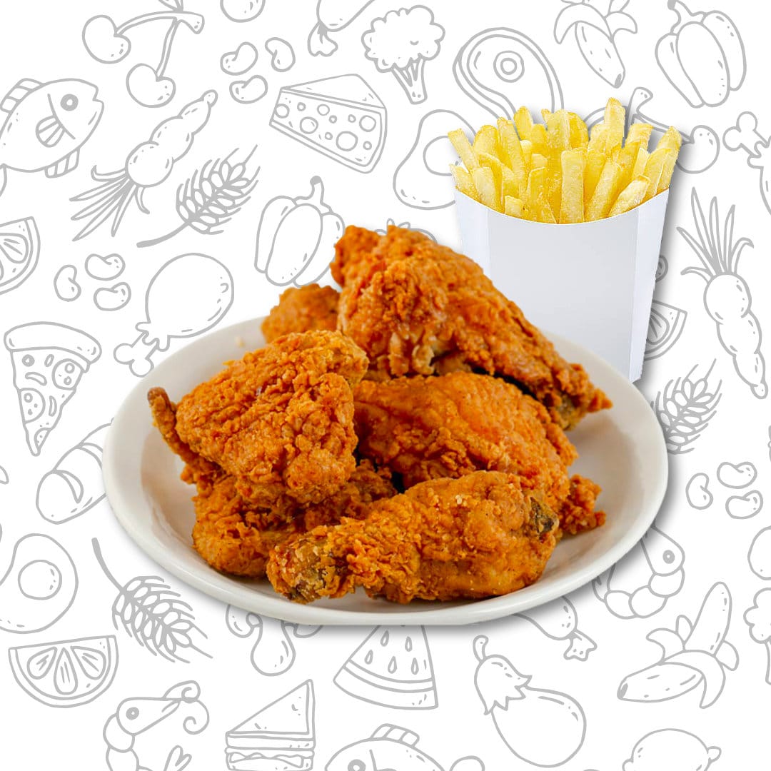 Promo 1/2 pollo Crispy + papas grande