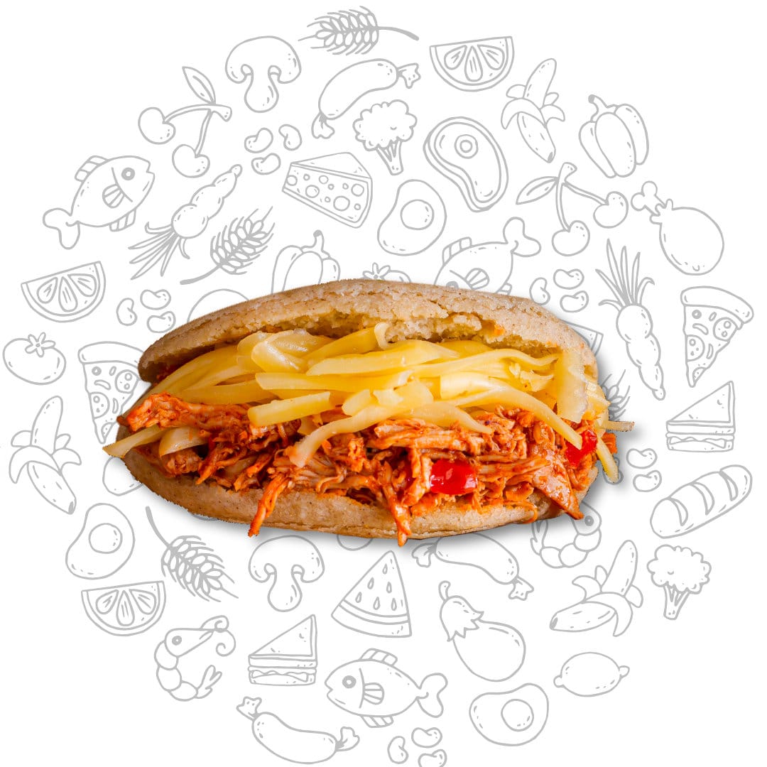 Arepa de carne mechada 