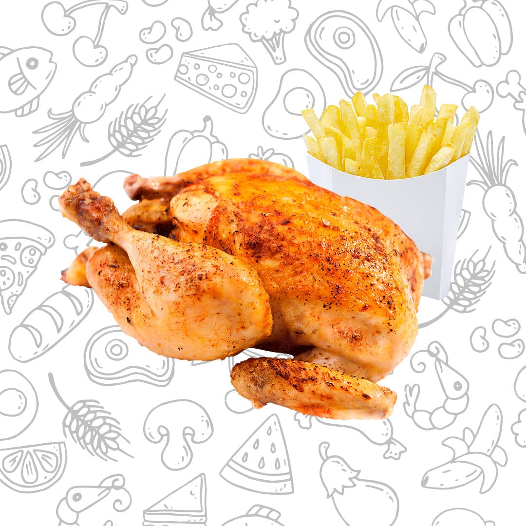 Promo pollo entero Asado + papas familiar